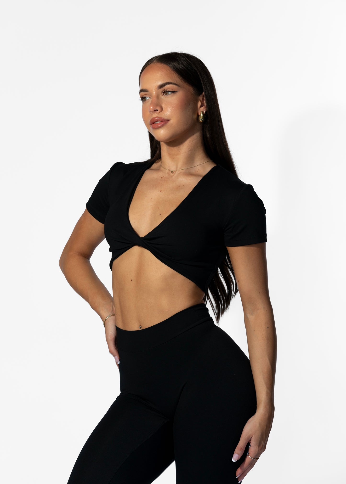 Twist Tee Crop Black