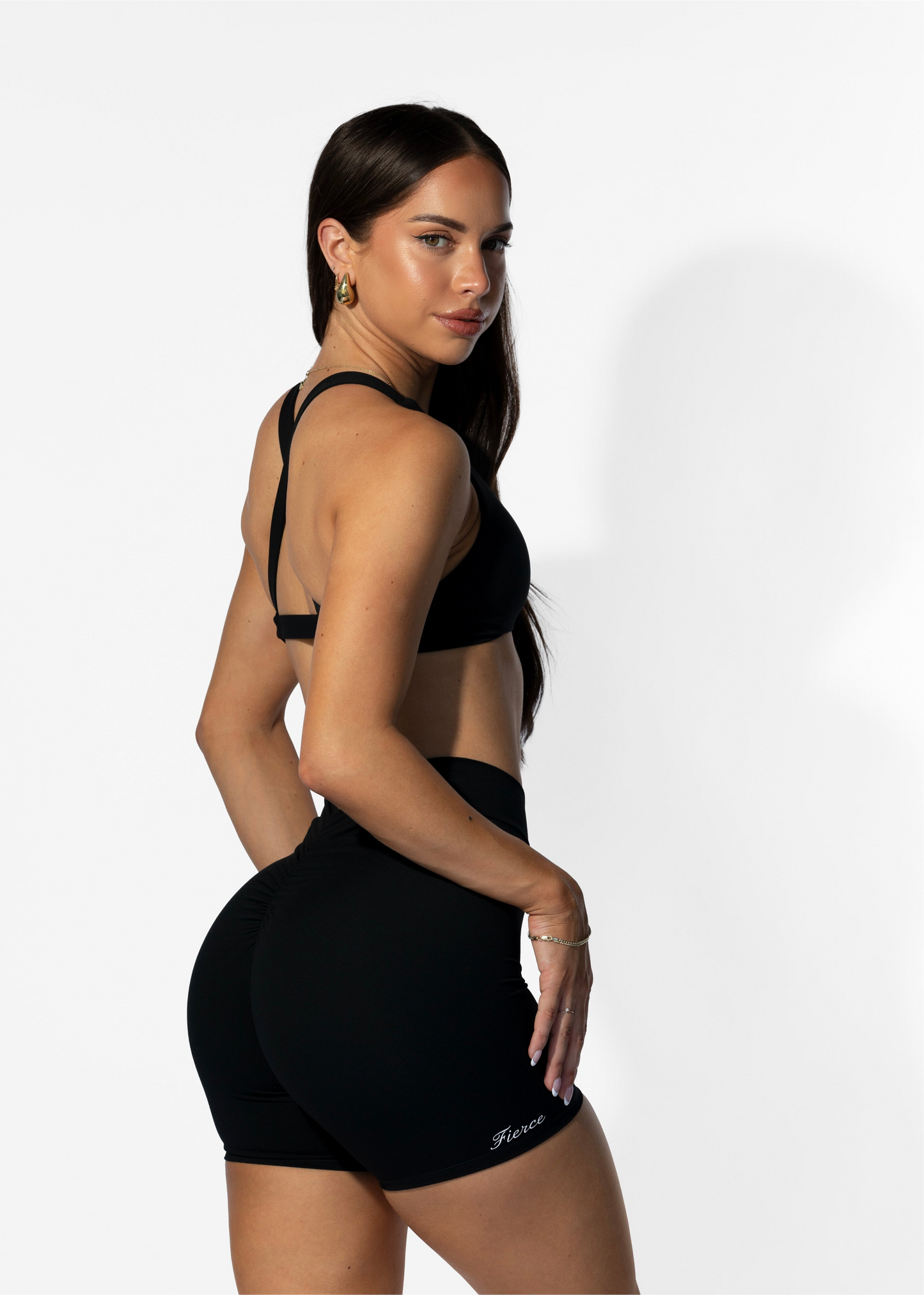 V Back Shorts Black