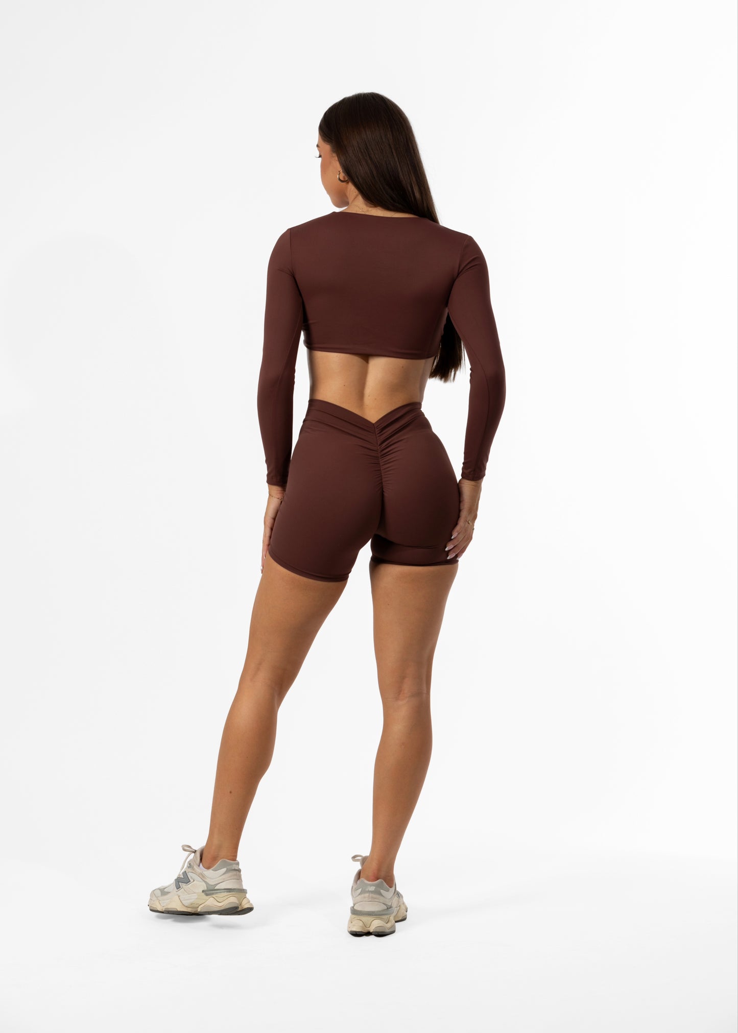 Twist Long Sleeve Crop Brown