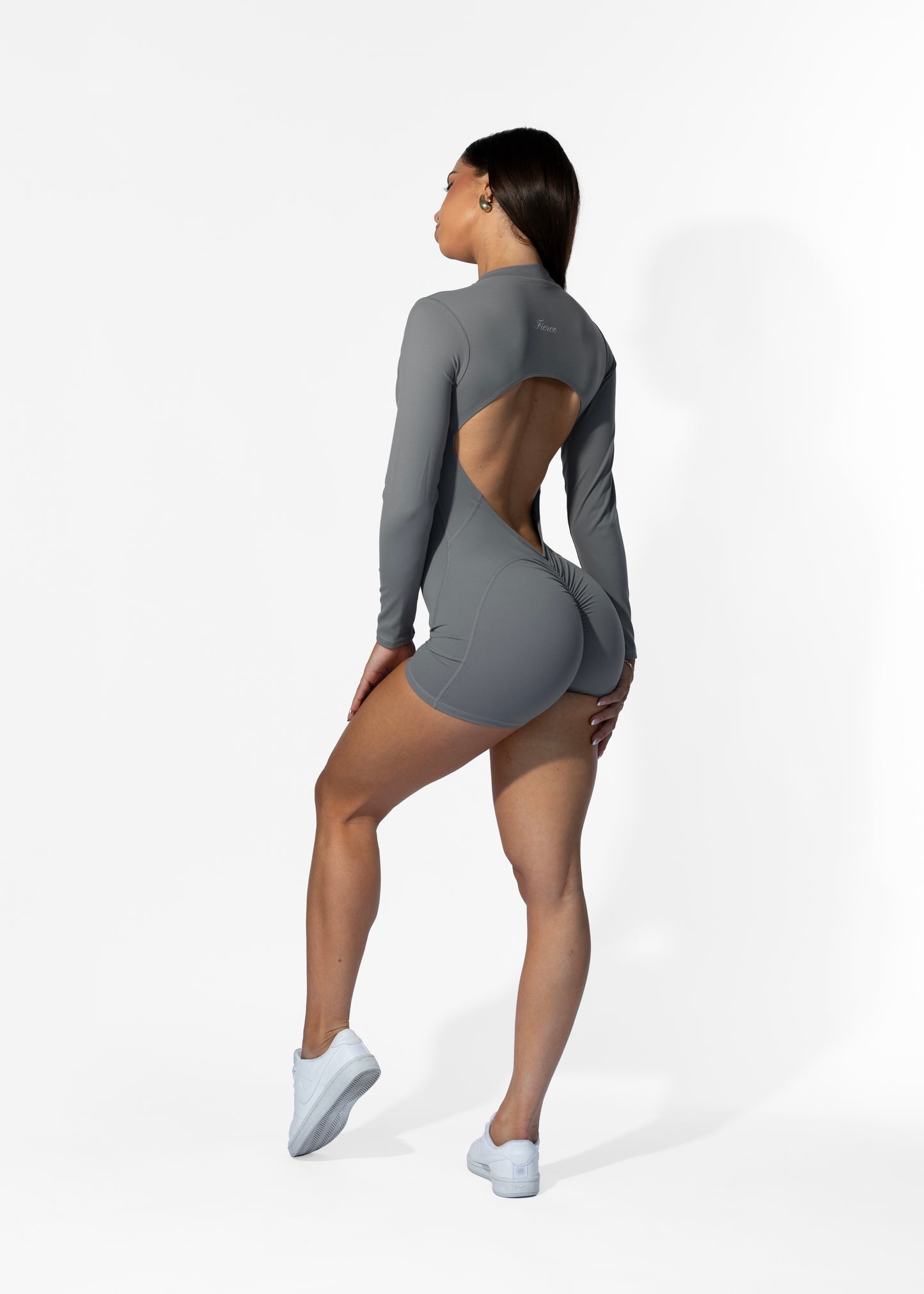 Myra Long Sleeve Playsuit Grey