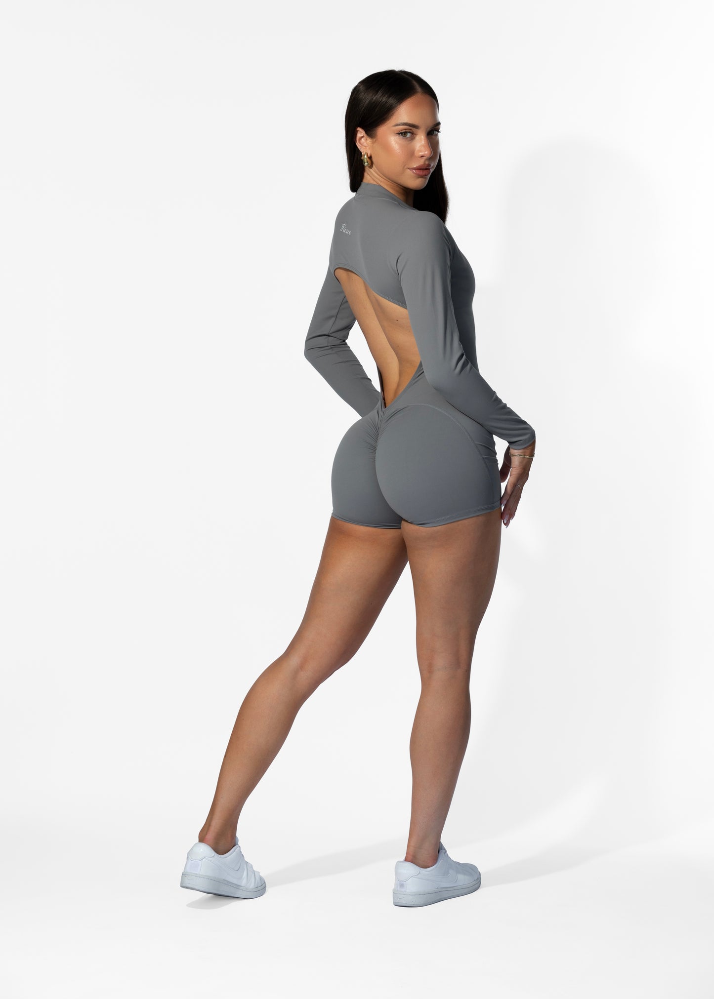Myra Long Sleeve Playsuit Grey
