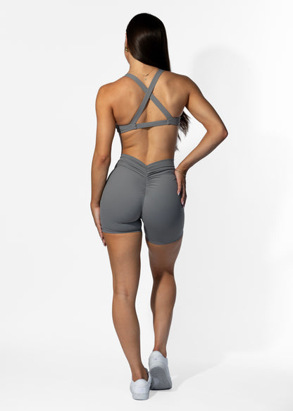 V Back Shorts Grey