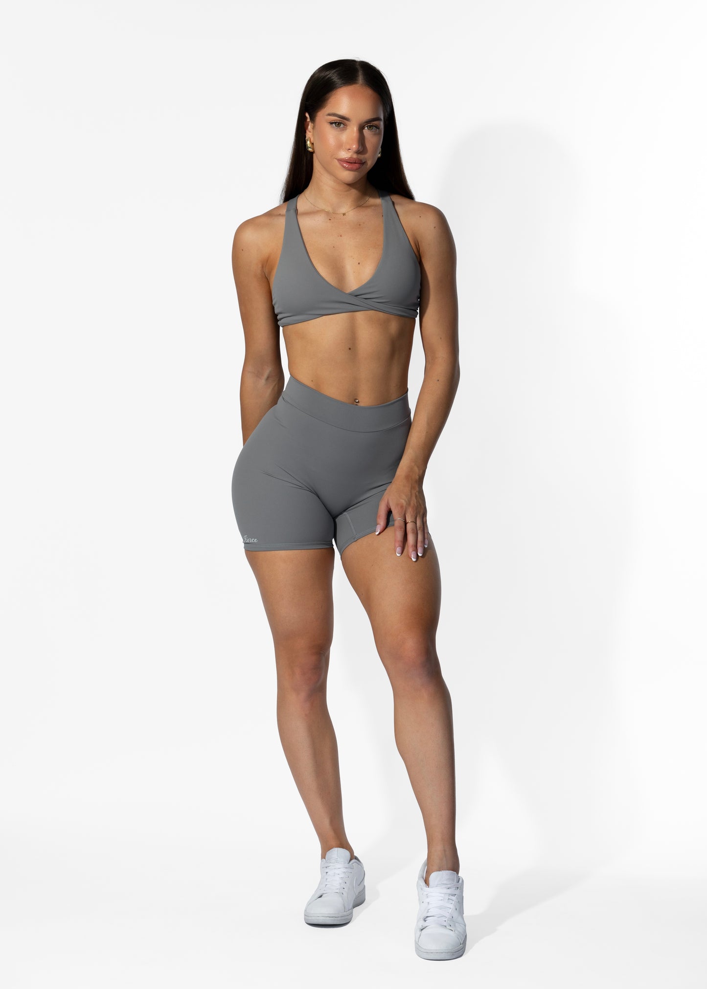 V Back Shorts Grey