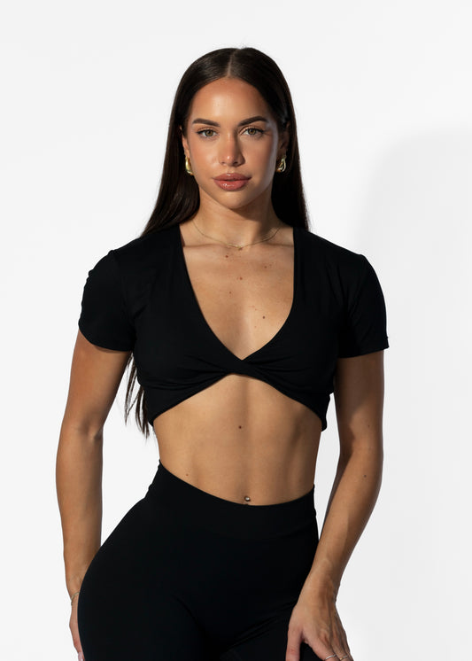 Twist Tee Crop Black