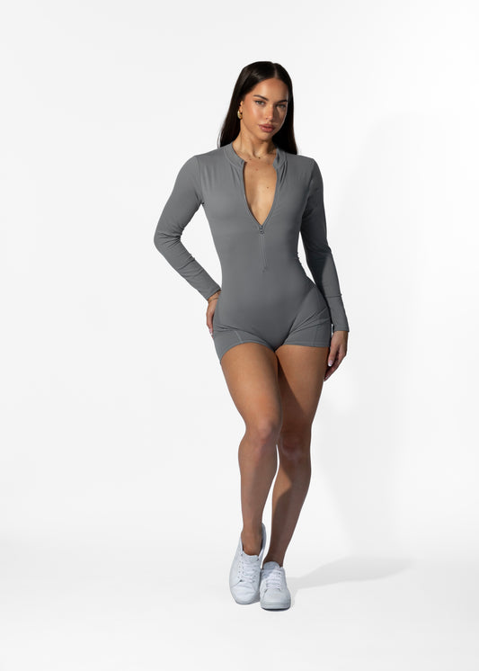 Myra Long Sleeve Playsuit Grey