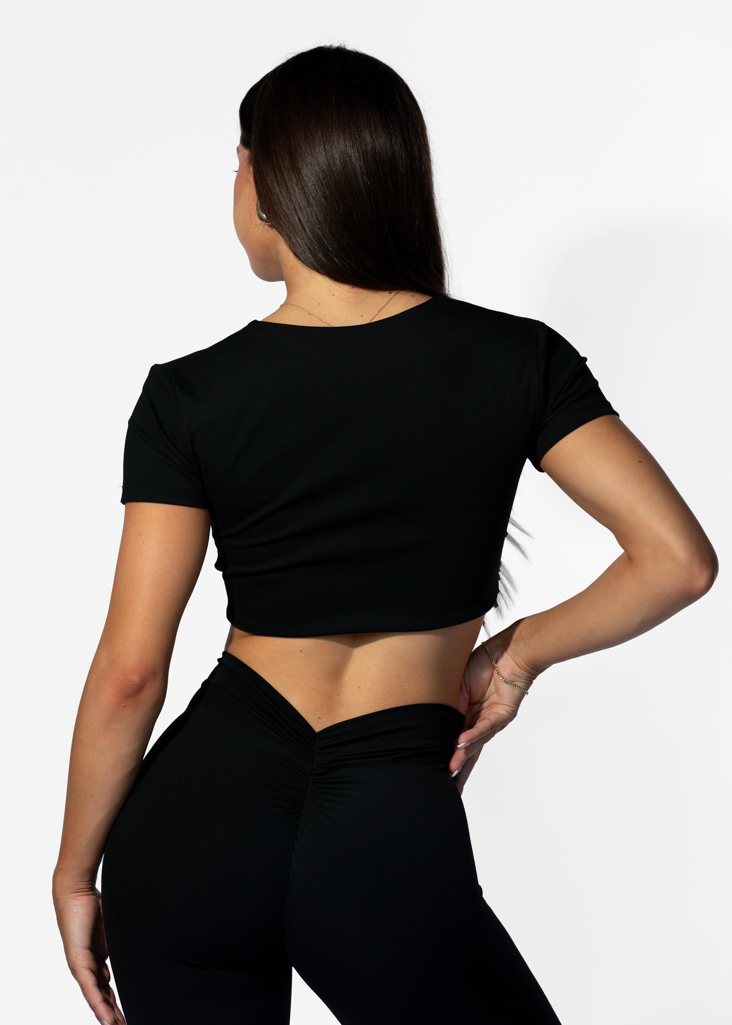 Twist Tee Crop Black