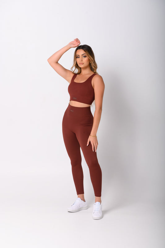 Burgundy Brown Tank Crop