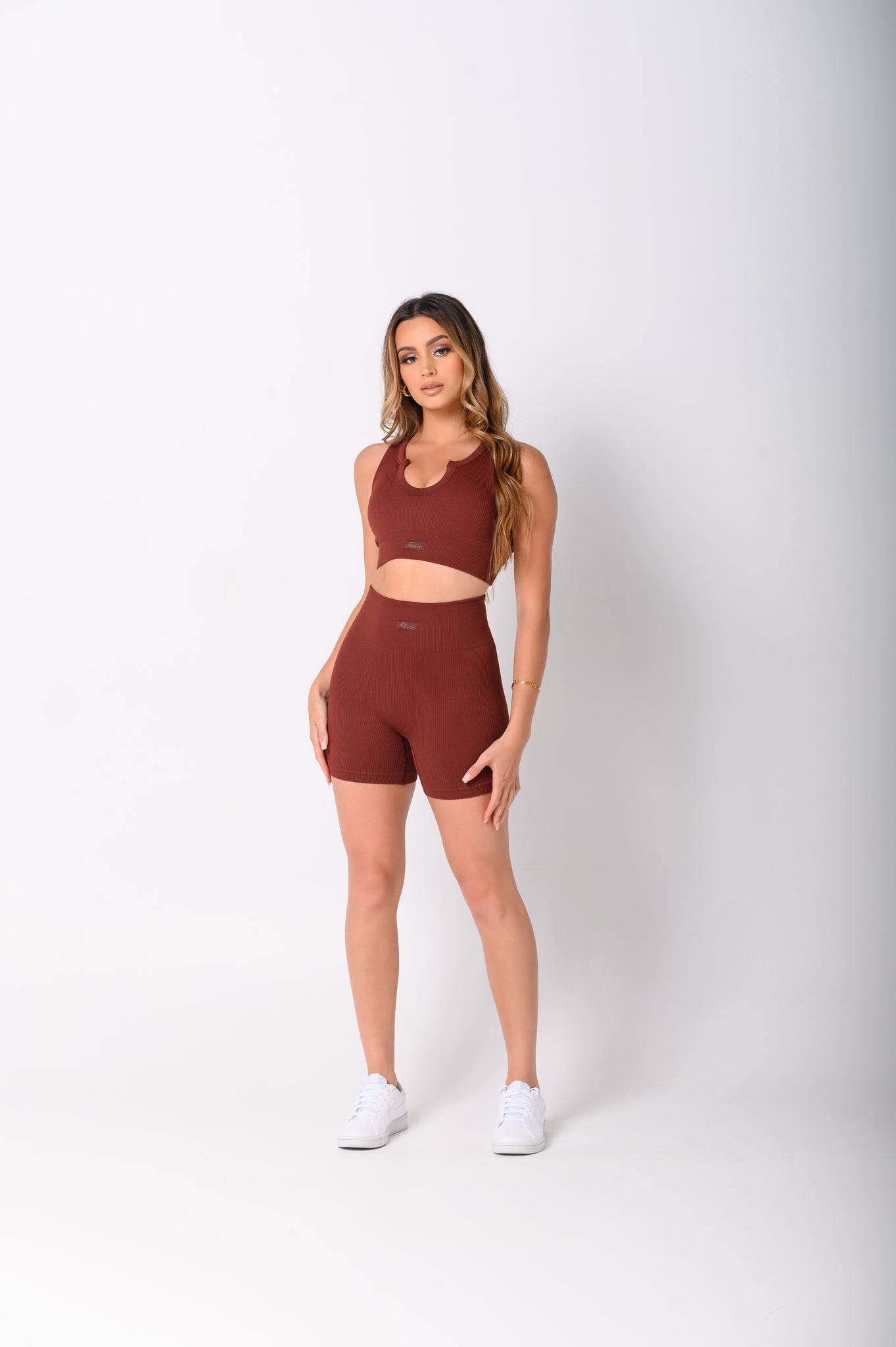 Burgundy Brown Bike Shorts