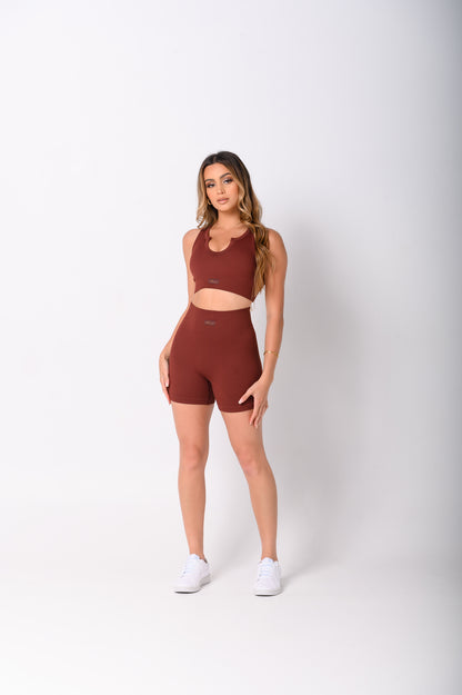 Burgundy Brown Bike Shorts