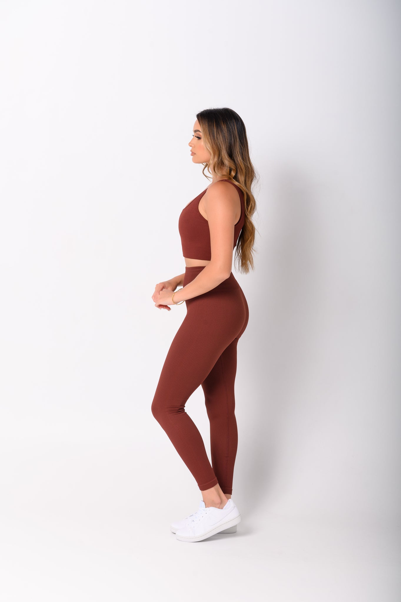 Burgundy Brown Tank Crop