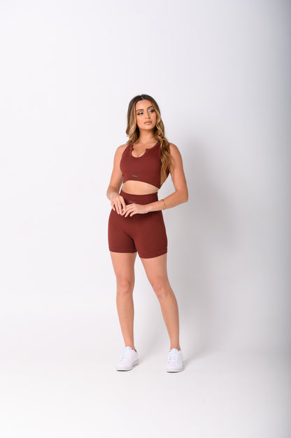 Burgundy Brown Bike Shorts